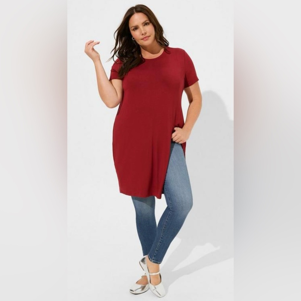 Torrid Super Soft Crew Neck Split Front Tunic